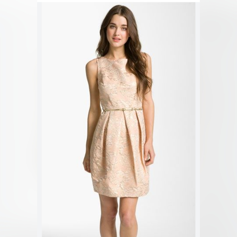 Eliza J Cotton Jacquard Tulip Dress Size 6 *No Belt*